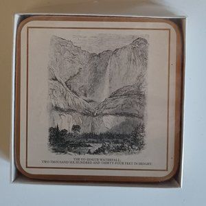 Vintage Yosemite Nat'l Park Set of 4 Coasters Made in England Boxed Wilscombe